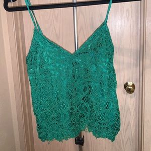 Emerald green crop tank